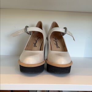 Free People White Platform Mary Jane Shoes